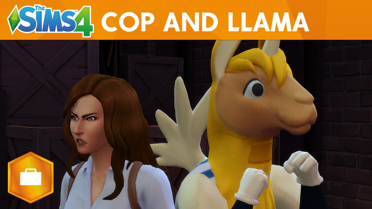 The Sims 4 Get to Work: Cop and Llama